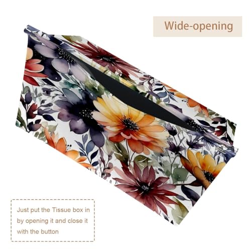 Lot de 2 housses de boîte à mouchoirs fleurs pour table - 6