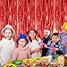 2 Pack Red Tinsel Backdrop, 3.28 FT x 7.05 FT Fringe Curtains, Red Foil Tinsel Party Streamer Backdrop Curtains for Valentines Day, Wedding Photo Backdrop Party Decorations for Wedding Anniversaries