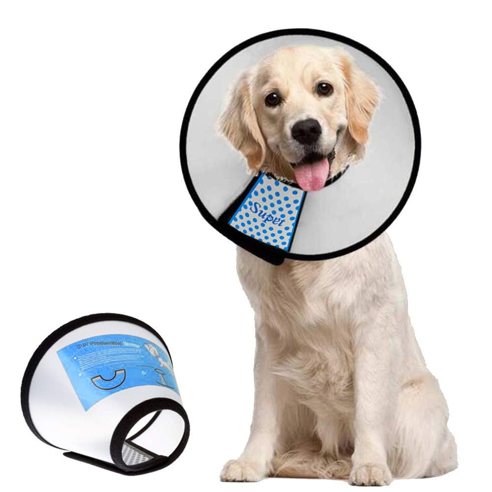 Supet Dog Cone Collar Adjustable Pet Cone Recovery Collar Comfortable Pet Cone Protective for After Surgery Anti-Bite Lick Wound Healing Safety Practical Plastic Collar for Dogs and Cats (S-new)