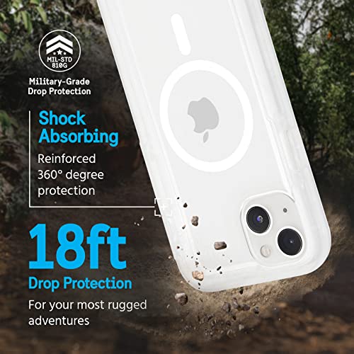 Image of Pelican Voyager Series - iPhone 14 Case /iPhone 13 Case 6.1 inch [Compatible with MagSafe] [Anti-Yellow] Magnetic Phone Cover with Belt Clip Holster Kickstand [18ft Military Grade Drop Protection] - Clear