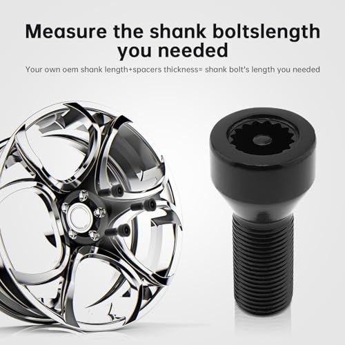 Image of 5pcs 36136786191 M14x1.25mm Wheel Lock Set Lug Nuts Bolt Fit for BMW Mini, I3 I8 M2 M4 F80 X2 X4 X6 with Master Key, Black Anti-Theft Wheel Stud Bolt Locks