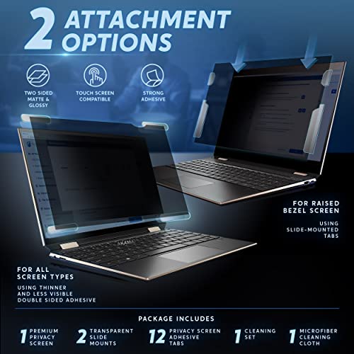 Privacy Screen Laptop 15.6 Inch (16:9) - Laptop Screen Privacy Shield - Laptop Anti Glare Screen Protector - Blue Light Protection By Akamai #TOP7