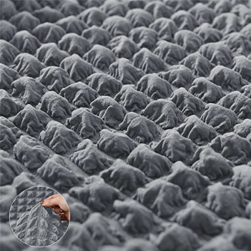 Vienlove 3D Bubble Lattice Rectangle Ottoman Slipcover Polyester Footstool Protector Covers With Skirt Stretch Stool Covers For Living Room And Bedroom #TOP4