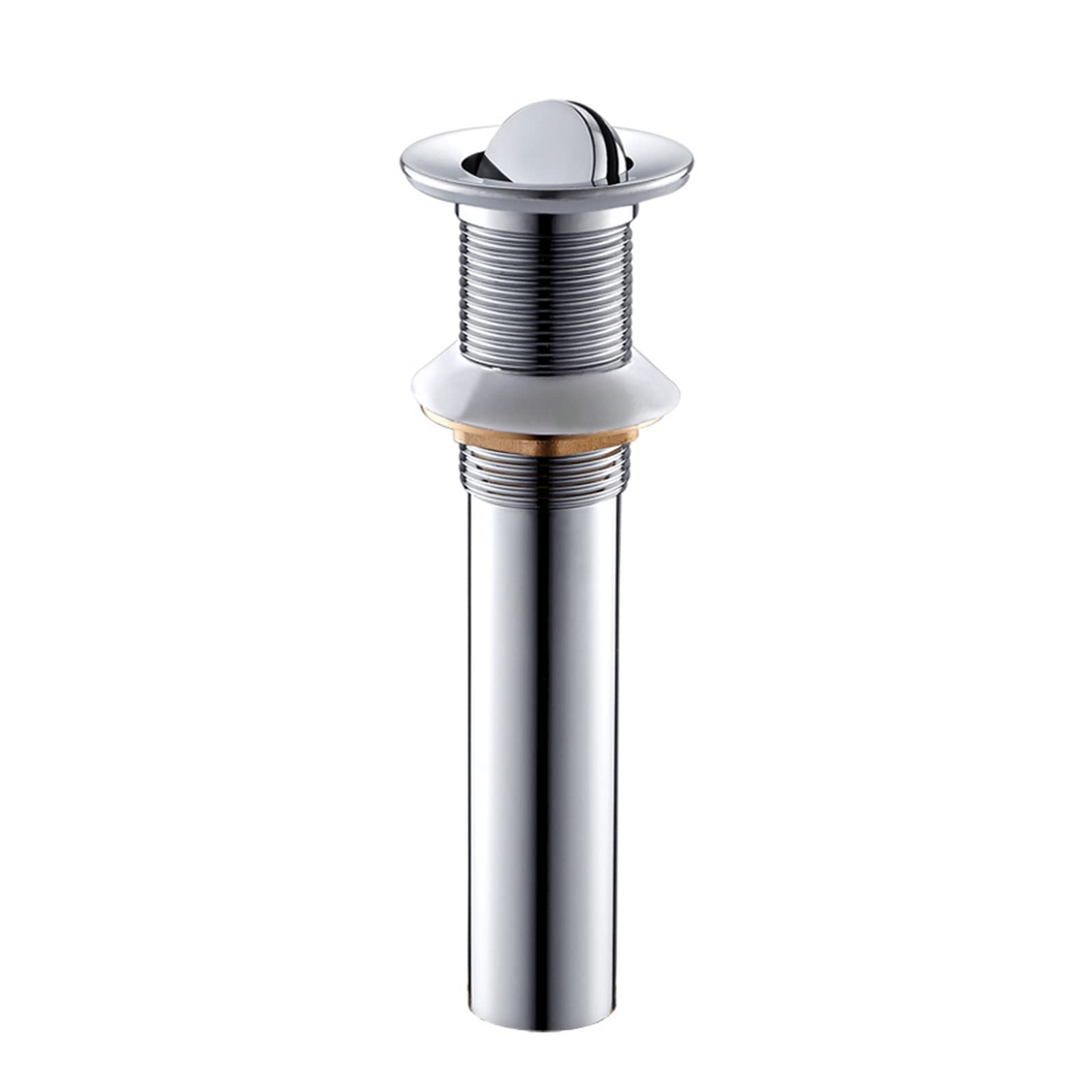 Tubo di scarico per lavello pop-up Tappo di scarico pop-up per lavabo e vasca con troppopieno, scanalato, ottone, Multicolore(Chrome C)