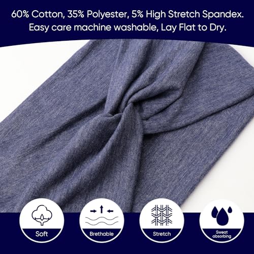 Image of DRESHOW 4 Pack Turban Headbands for Women Wide Vintage Head Wraps Knotted Cute Hair Band Accessories