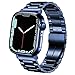 Produktbild DEALELE Armbänd Kompatibel für iwatch 42mm 44mm 45mm 49mm, Solides Edelstahl Metall Ersatz Armband für Apple Watch Series 8/7 / 6/5 / 4/3 / SE/Ultra Damen Herren, Blau