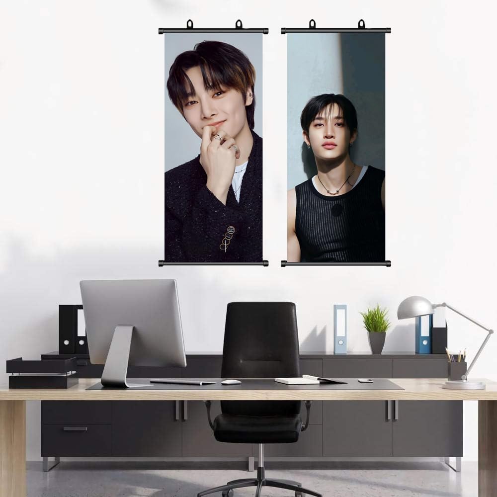 Stray Kids Stray Kids I.N - Poster arrotolabile, articolo per fan di StrayKids I.N Scroll, decorazione di compleanno, tessuto per decorazione da parete, 70 x 30 cm