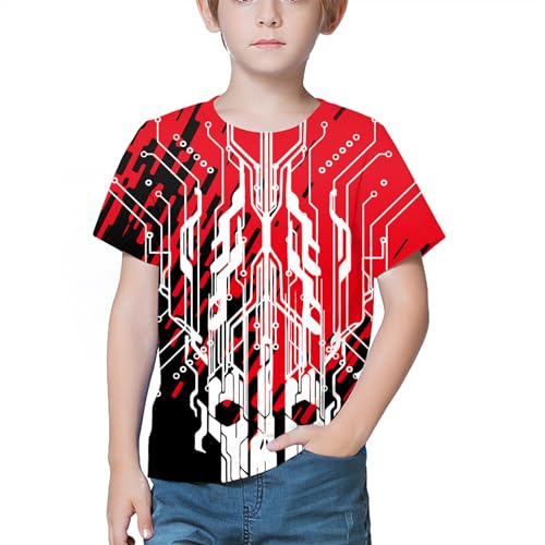Image of LAIDIPAS Boys Girls 3D Graphic T-Shirt Short Sleeve Tops Tees 6-16 Years | Kids Crewneck Shirts, Vibrant Color, Lightweight and Quick Dry, Trendy Outfits for School, Parties, vacation and Daily Wear