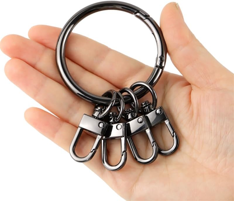 1Set Metal Swivel Snap Hook, Double Opening Key Chain Clip with spring KeyRing for DIY Crafts, Hotel key management