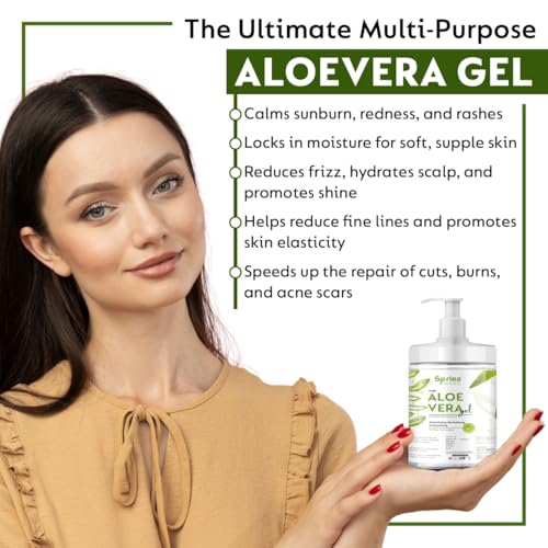 Image of pure aloe vera gel |for skin hair | hydrating moisturizing | cooling anti-inflammatory | aloe vera gel 1ltr