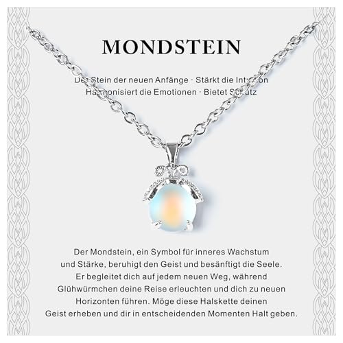 Rebundex Mondstein Kette Damen Geschenke für Frauen Weihnachten Mondstein Anhänger Halskette Damen Entspannung Geschenk für Frauen Geburtstag Kettenanhänger Schmuck freundin mama schwester kollegin Rebundex Mondstein Kette Damen Geschenke für Frauen Weihnachten Mondstein Anhänger Halskette Damen Entspannung Geschenk für Frauen Geburtstag Kettenanhänger Schmuck freundin mama schwester kollegin
