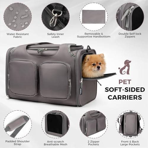 Image of Dog Cat Carrier Airline Approved Collapsible Soft-Sided Pet Travel Bag
