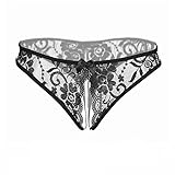 Genérico Lenceria Mujer Sexy Erótico - Lencería Sexy Mujer Tanga Calzoncillos Tanga Bragas Mujeres Sexy Pantalones Ropa Interior Bragas Palabra Encaje Íntimos (Black One Size)