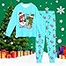 67 Christmas 𝙋𝙖𝙟𝙖mas Set for Kids Number Print Fashion Style Shirt Elastic Waist Pants Set Girls Boys Long Sleeve Outfit #15 Sky Blue 2-3 Years