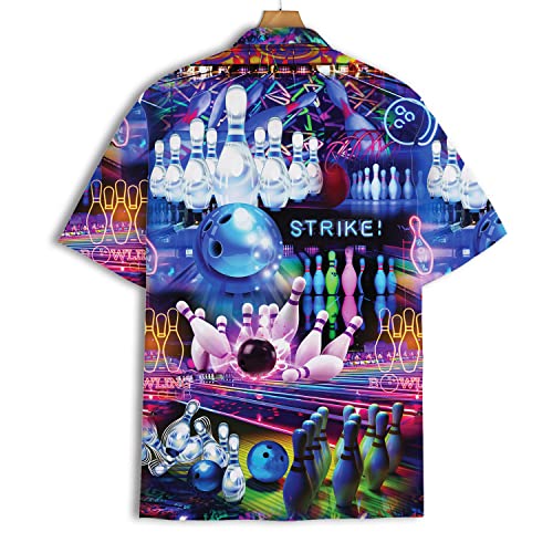Funny Bowling Hawaiian Shirts For Men, Bowling Short Sleeve Button Down Shirt #TOP1