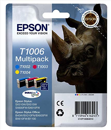 Epson T1006 Multipack Pack de 3 33.3 ml jaune cyan original emballage coque avec alarme radioélectrique/ acoustique cartouche d'encre pour Stylus SX510 SX515 SX600... - vue 2