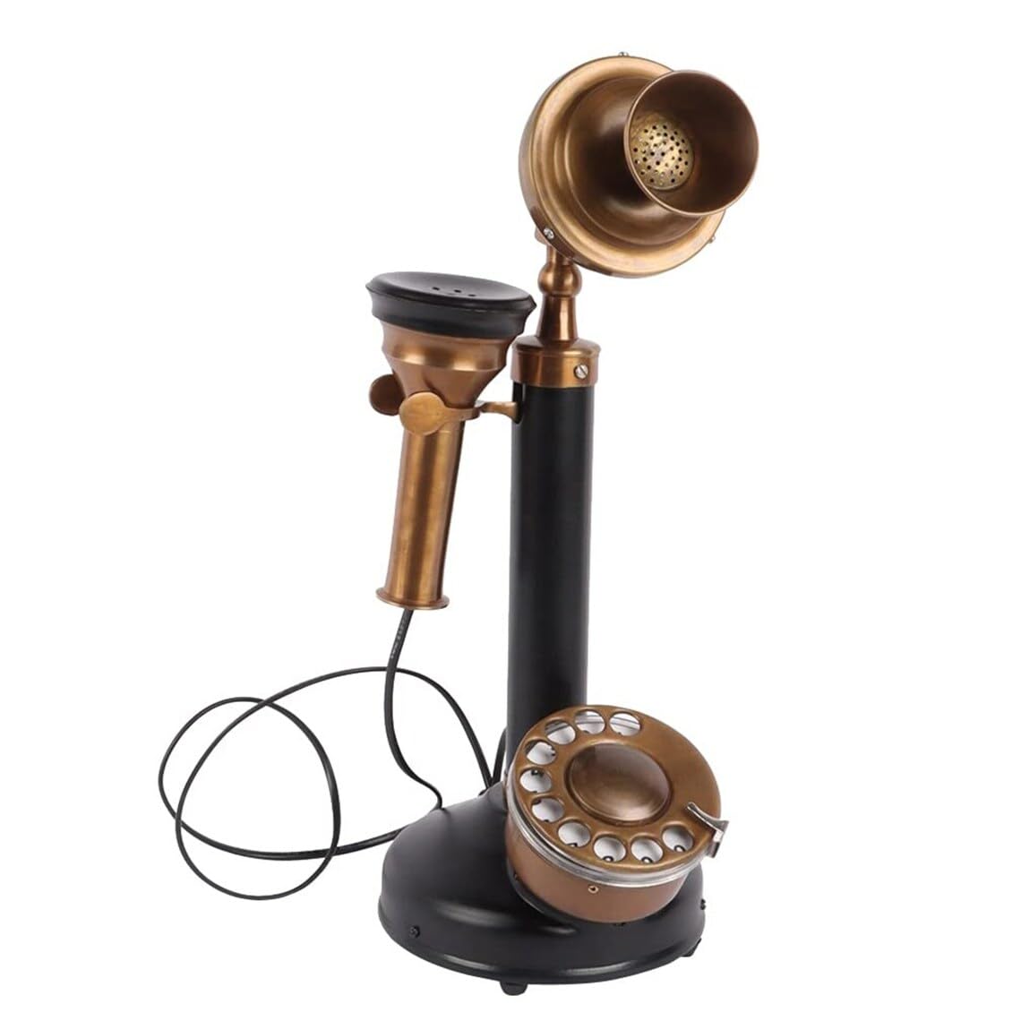 Vintage Art Vintage Phone Black Rotary Dial Telephone 14" inches Solid Brass Antique Finish 1.5 kg Home & Office Decor Collectible Gift-image-17