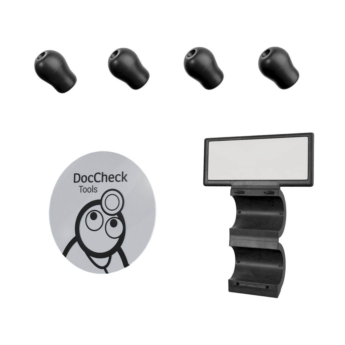 Stethoskop "Lausch" – Doppelkopf-Bruststück, Dickwandiges Einschlauchsystem, Anpassbare Ohrbügel, Inkl. Namensschild & Ersatzteil-Set, Latexfrei, 77 cm, 190 g (Black Edition)