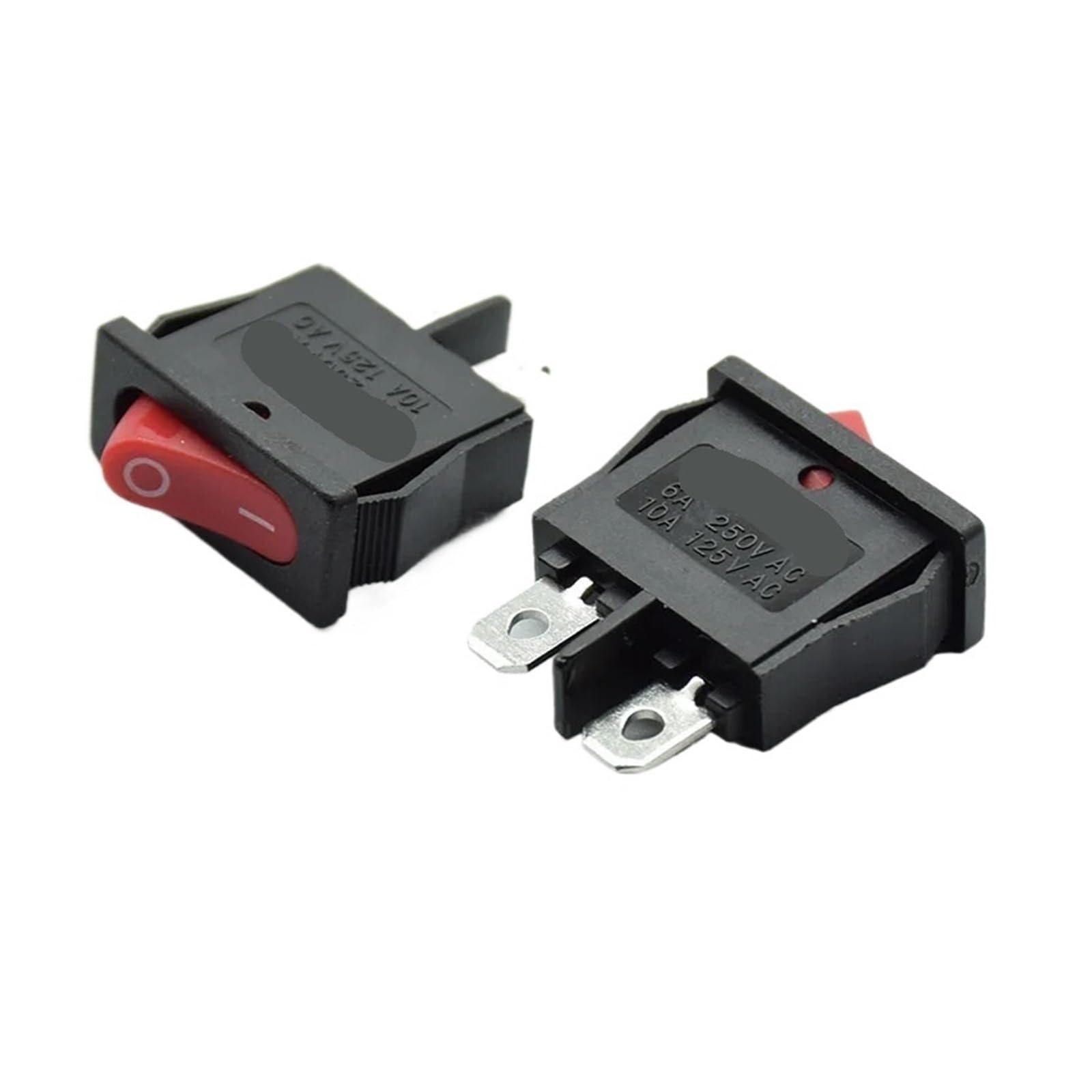 Interruptor basculante negro y rojo de 22 mm Pack 10 unidades 125V CA para electrónica