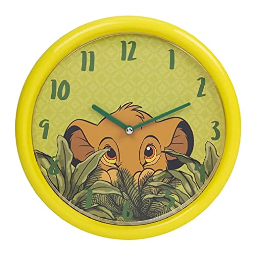 Disney Horloge murale ronde pour chambre d'enfant Simba du Roi Lion - Horloge murale pour chambre d'enfant
