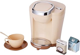 PZJDSR Play Coffee Maker,Kitchen Pretend Play Toy Coffee Maker with 1 Milk Cartons and Sugar and 1 Cup,Play Kitchen Coffee Maker with Bright Light,Role Play Education Toys for Girls and Boys Age 3-12…