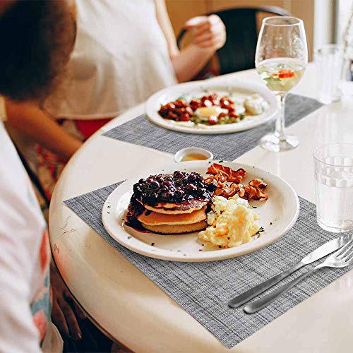Giverare Placemats Set Of 4, Heat-Resistant Woven Vinyl Place Mat, Non-Slip Washable Pvc Table Mats, Easy To Clean Premium Plastic Place At For Dining Table, Kitchen Table (Smoky Gray) #TOP3