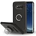 Produktbild NALIA Handyhülle kompatibel mit Samsung Galaxy S8, Magnetischer Ring für Auto KFZ-Halterung mit 360-Grad Finger-Halter, Dünne Schutzhülle Cover Hard-Case mit Ständer, Slim Phone Bumper, Farbe:Schwarz