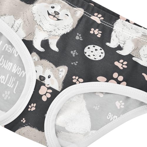 Wusikd Husky Dogs Girls' Underwear Cotton Cute Girls Briefs Soft Toddler Underwear 2T4