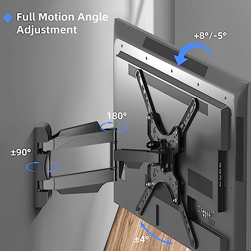 Image of suptek MAFD-L400 TV Wall Mount Swivelling Tilting and Extendable TV Mount for 32-55 Inch TVs or Monitors up to 31.8 kg Max. VESA 400 x 400 mm