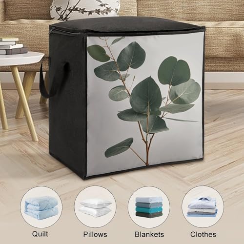 Sac de rangement couettes grand format motif feuilles d'eucalyptus - 4