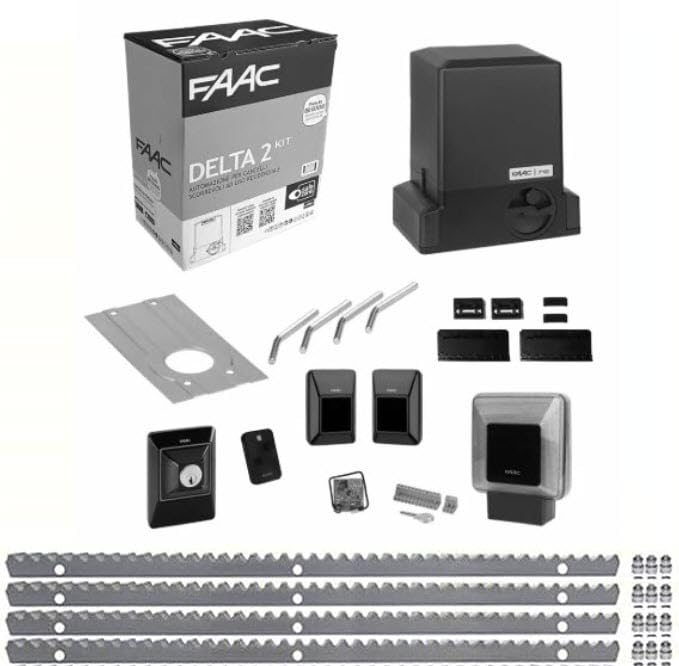 FAAC DELTA 2 740 KIT 4 METRI CREMAGLIERA METALLO AUTOMAZIONE CANCELLO SCORREVOLE