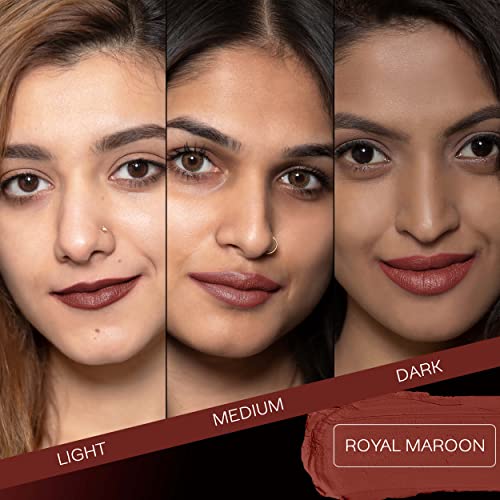 Image of FACES CANADA Weightless Matte Lipstick - Royal Maroon 16 (Maroon), 4.5g | Highly Pigmented Lip Color | Smooth One Stroke Glide | Moisturizes & Hydrates Lips | Vitamin E, Jojoba & Almond Oil Enriched