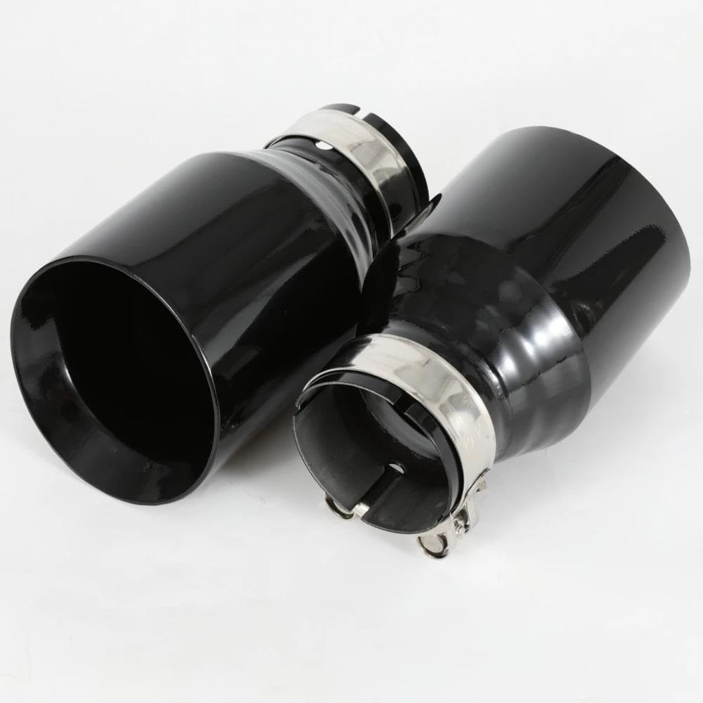 Dla Benz 2 PC Samochodu Zmodyfikowana Rura Wydechowa Ze Stali Nierdzewnej Błyszcząca Czarna Fazowana Końcówka Tłumika Akcesoria Samochodowe Stylizacja(60MM IN 89MM OUT)