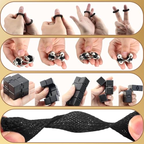 Fidget Cube, 10 teiliges Anti Stress Spielzeug Set für Erwachsene and Kinder, Spielzeug zur Entspannung, Förderung der Konzentration, Für Schule, Büro, Reise, Jederzeit Entspannen