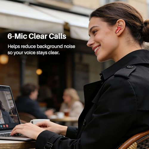 Image of TOZO Hybrid Active Noise Cancelling Wireless Earbuds 6 Mics AI Clear Call | 68H Playtime LED Display 32 Preset EQs App Bluetooth 5.3 IPX8 Waterproof Ear Buds