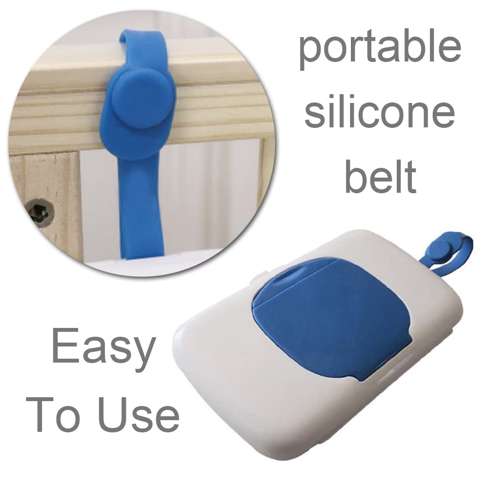 Porta Salviette Umide Sundatebe - Scatola In Plastica Con Coperchio, Blu, 19.5x12x7.5 Cm, Per Auto O Casa - Foto 9