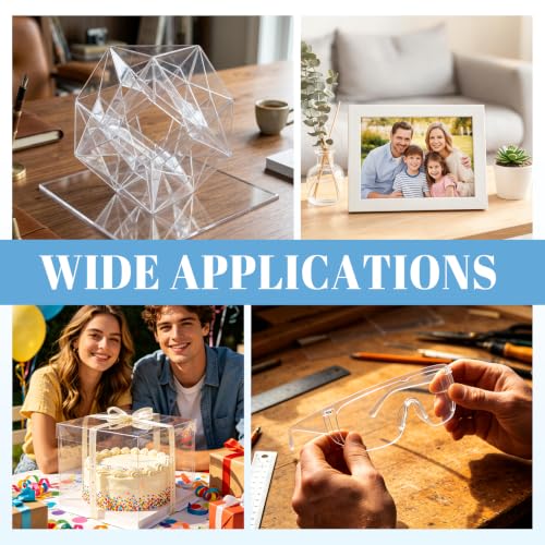 Image of TKOnline 15 PCS Plexiglass Sheets, 12 inch x 12 inch x 0.01 Clear PET Sheet Panels, Clear Acrylic Plastic Sheet for Picture Frame, Invitations, Poster Frames Plastic Board
