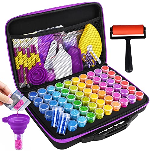 JOYBOY Diamond Painting Accessoires Boite,Boite Diamond Painting Rangement,avec Entonnoir,pour Broderie Diamant Kit Complet,Peinture Diamant