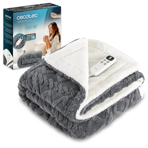 Cecotec Manta Eléctrica 200x180cm HeatConfort Luma (200 x 180). 130W, 10 Niveles de Temperatura Ajustables, Controlador LCD Extraíble, Temporizador con Apagado Automático, PTC+ Tecnología NTC