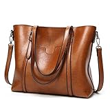 CATIME Women Top Handle Satchel Handbags Shoulder Bag Tote Purse (brown)