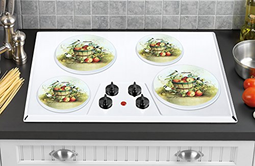 Reston Lloyd 4-417-W Burner Set Electric Stove Cover, Tin, Chickadee, (2) 8" Covers & (2) 10" Covers - Image 3