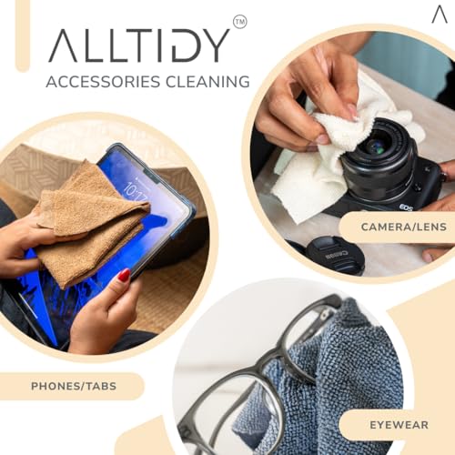 Image of Microfiber Cloth Roll 30x30 cm | Reusable Tear-Away Cleaning Cloth (Cleaning Cloth Reusable) | Lint-Free & Absorbent for Kitchen, Car & Home (15 Pulls, Tan)