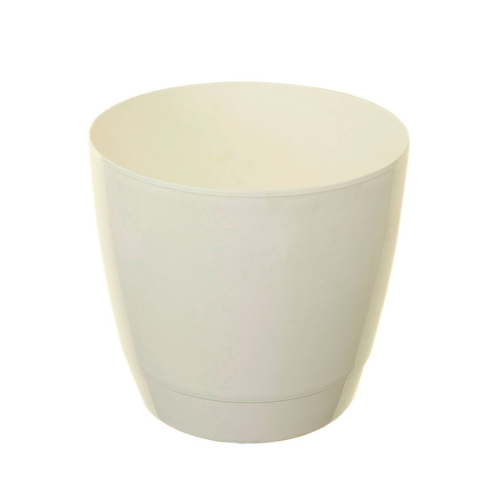 Whitefurze G0622RD 22cm Round Indoor Pot Cover - White