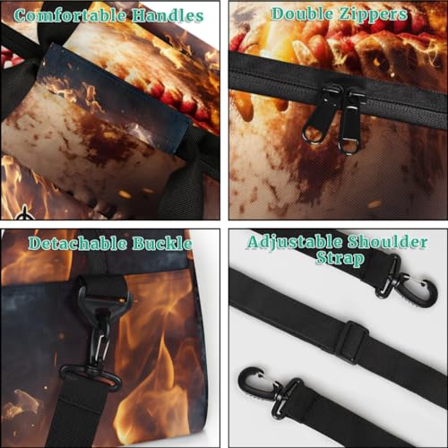 Personalized-Kids-Duffel-Bag Custom-Name Travel-Bag Gym-Bag Luggage Bags Small Sports-Bag for Boy Fire-Baseball-Sports-Bag4