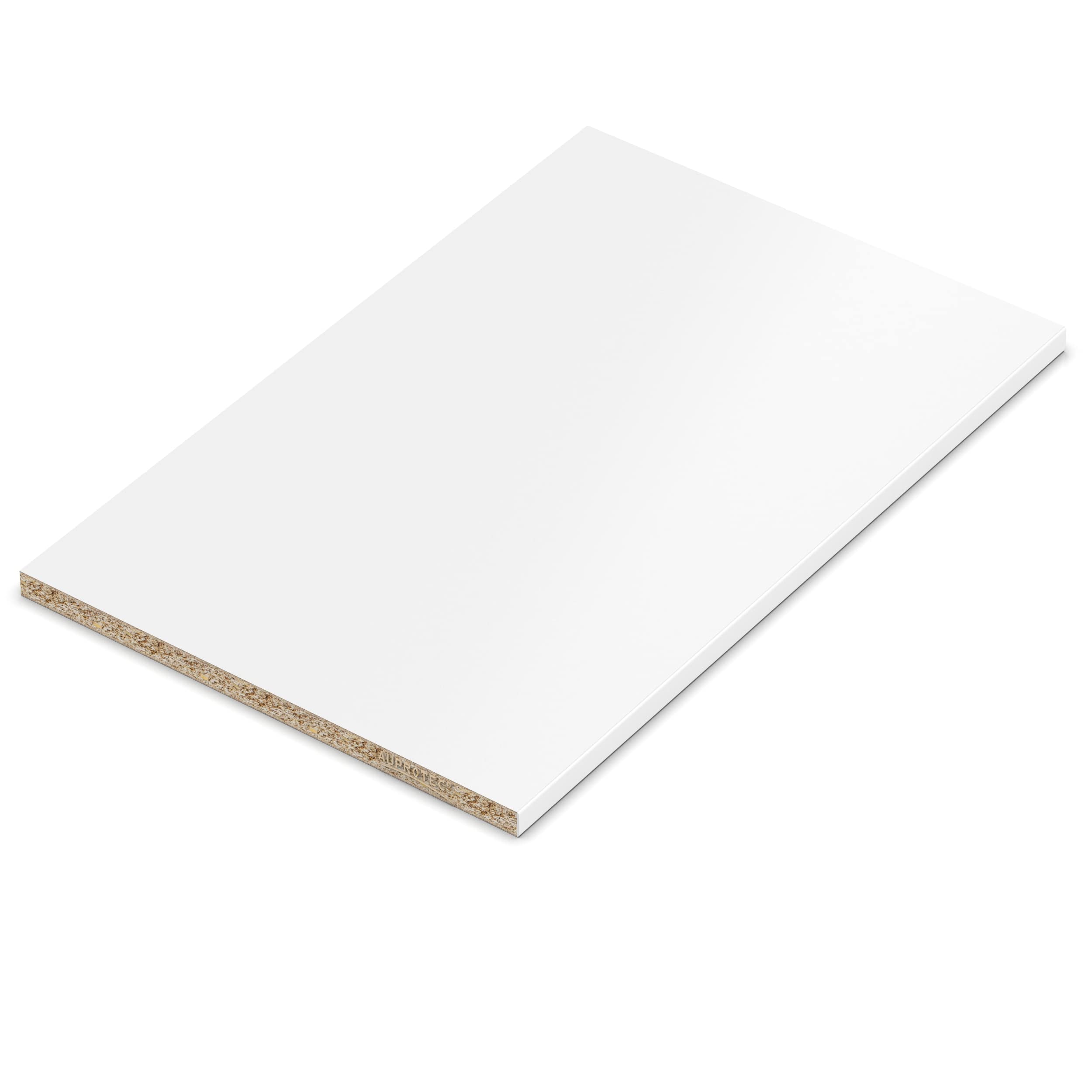 AUPROTEC Einlegeboden Regalboden 19 mm Holz Zuschnitt nach Maß Größe bis max 1000 mm breit x 800 mm tief melaminharzbeschichtet mit Umleimer ABS Kante: Farbe weiß