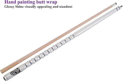 Vista 2 de Palo de billar de 58", kit de tacos de billar ergonómicos de madera dura de arce de 2 piezas de 13 mm, 19/20/21 onzas