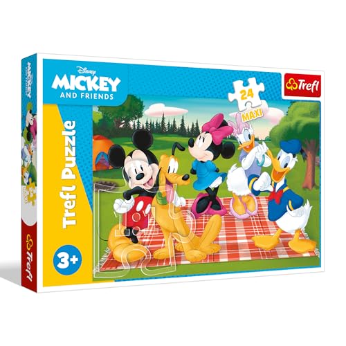 Trefl   Mickey Mouse y Sus Amigos, Mickey Mouse Favorito   Puzzle Maxi de 24 Piezas, Entretenimiento Creativo, para niños a Partir de 3 años