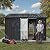 8' x 6' Outdoor Storage Shed with Floor Frame, Sturdy Metal Building with Lockable Doors for Garden, Backyard, Poolside and Lawn, Black