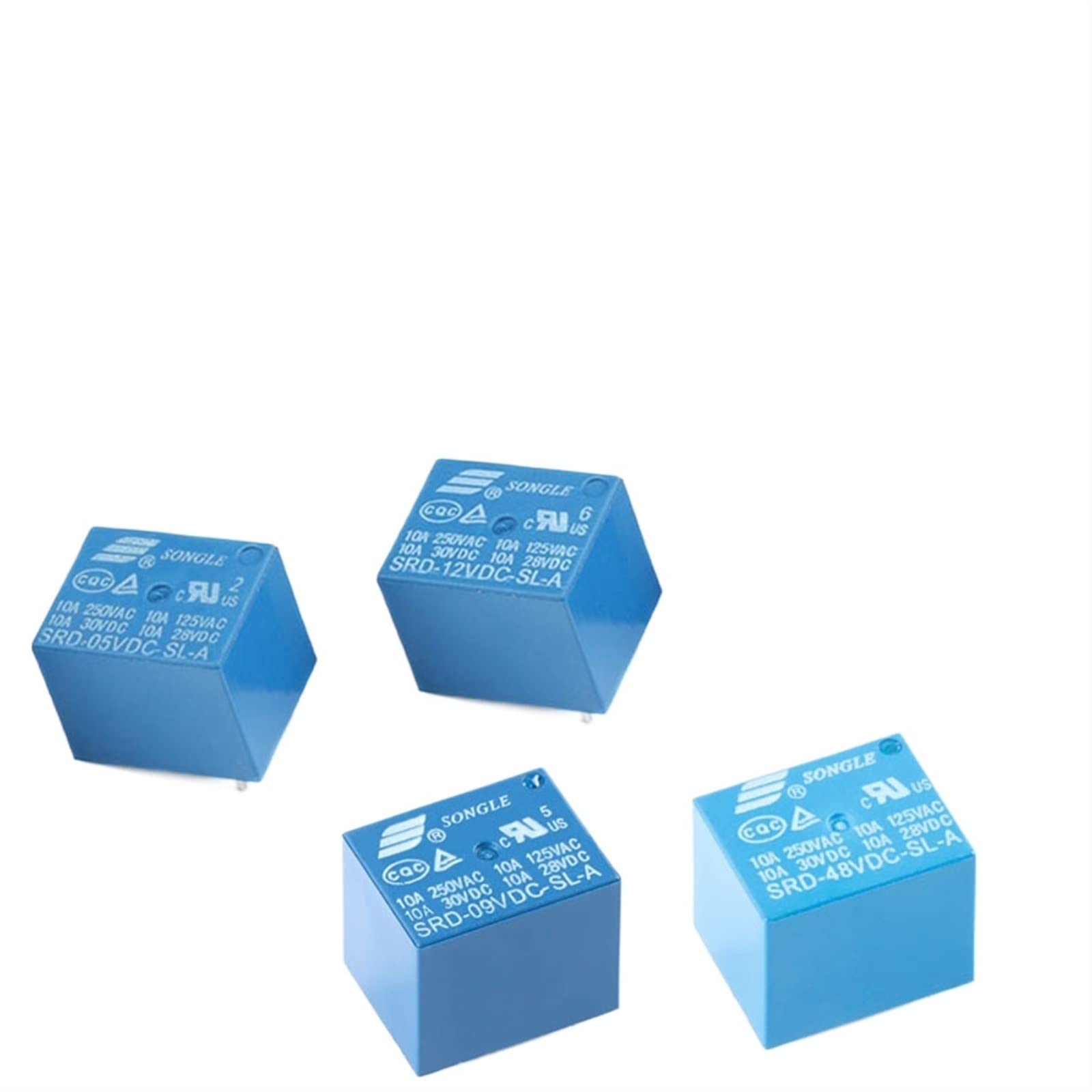 10 pz Relè SRD-05VDC-SL-A 5V 10A 250VAC 4PIN T73 RD-24VDC-SL-A RD-12VDC-SL-A 24V 12V Relè di Potenza 10A (Size : 5V)