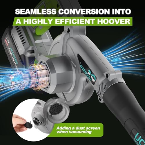 Uccosso CFJ-8001 Leaf Blower,21V Leaf Blower Cordless With Battery And Charger 106 Cfm/240 Mph 2-In-1 Electric Leaf Blowers & Vacuum thumb #4